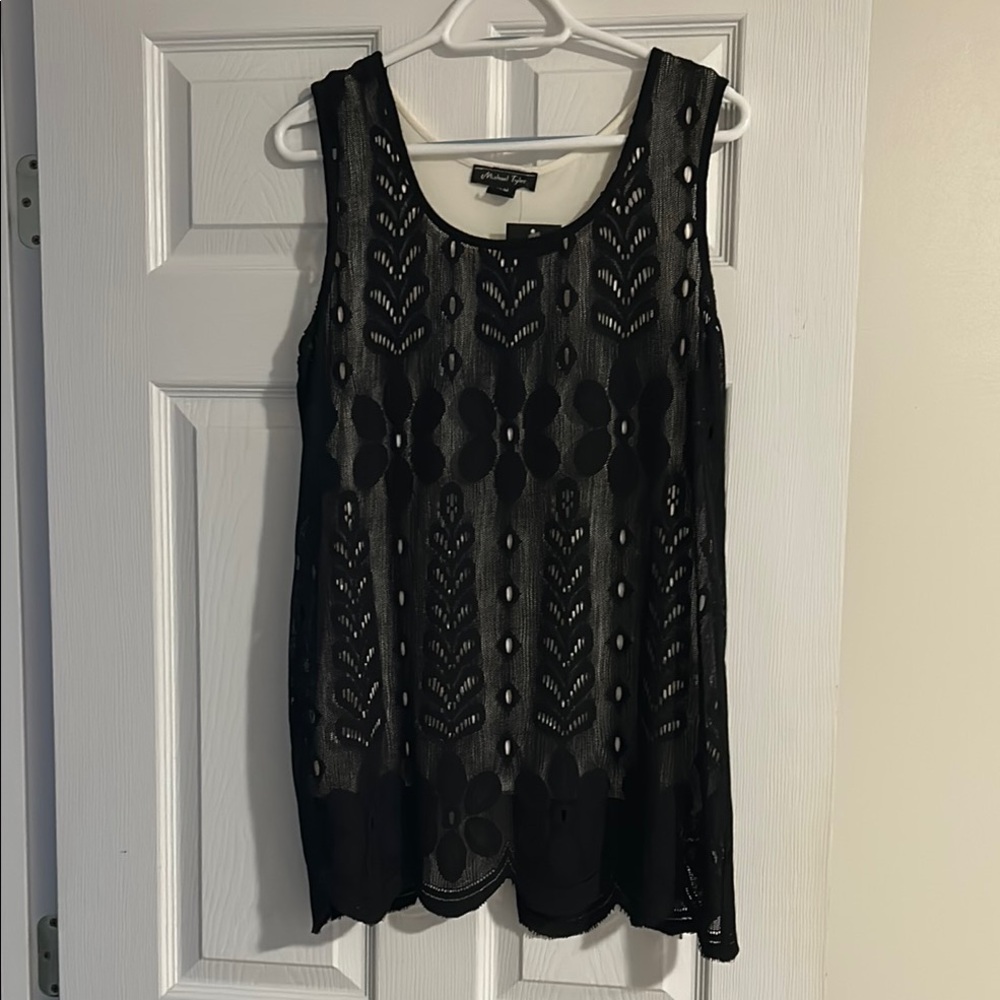 Black Sleeveless Lace Top